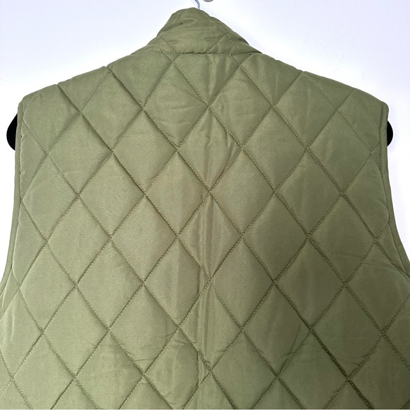 Old Money Heritage Quilted Corduroy Lined Olive Green Gorpcore Equestrian Vest - Picture 8 of 12